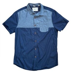 Men's Blue Colorblock Shirt